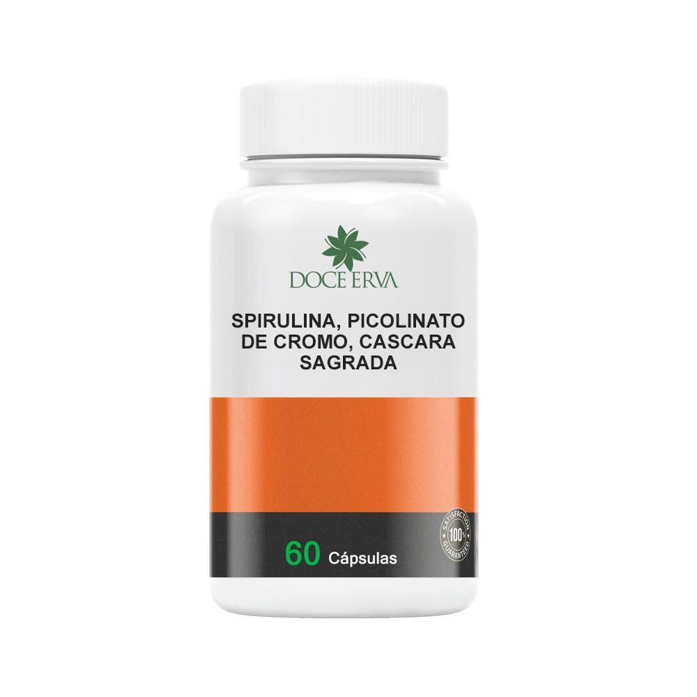 Cápsulas de Spirulina Picolinato de Cromo Cascara sagrada Doce Erva