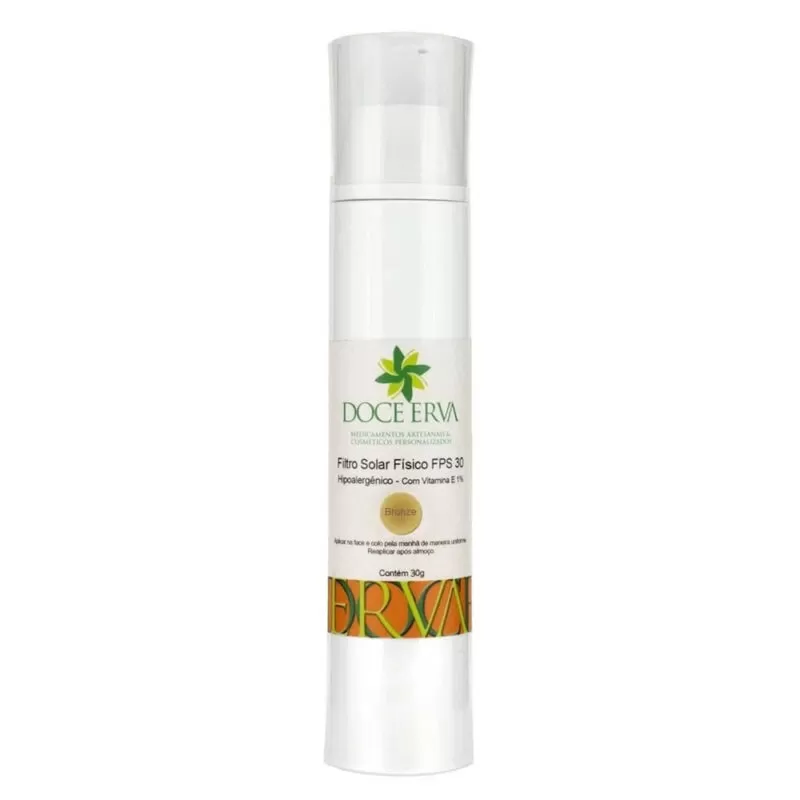 Filtro Solar Físico FPS 30 Hipoalergênico com cor - 50g - Bronze