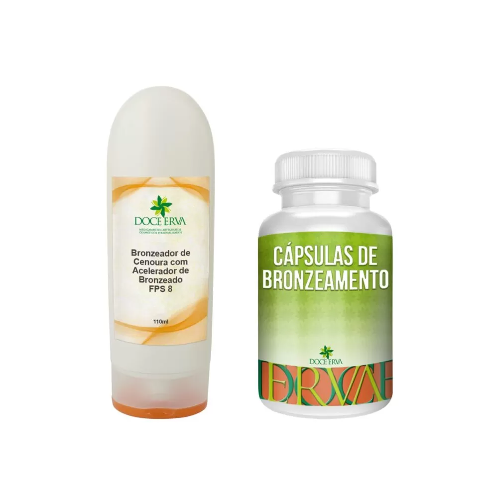 Bronzeador de Cenoura  + Cápsulas de Bronzeamento
