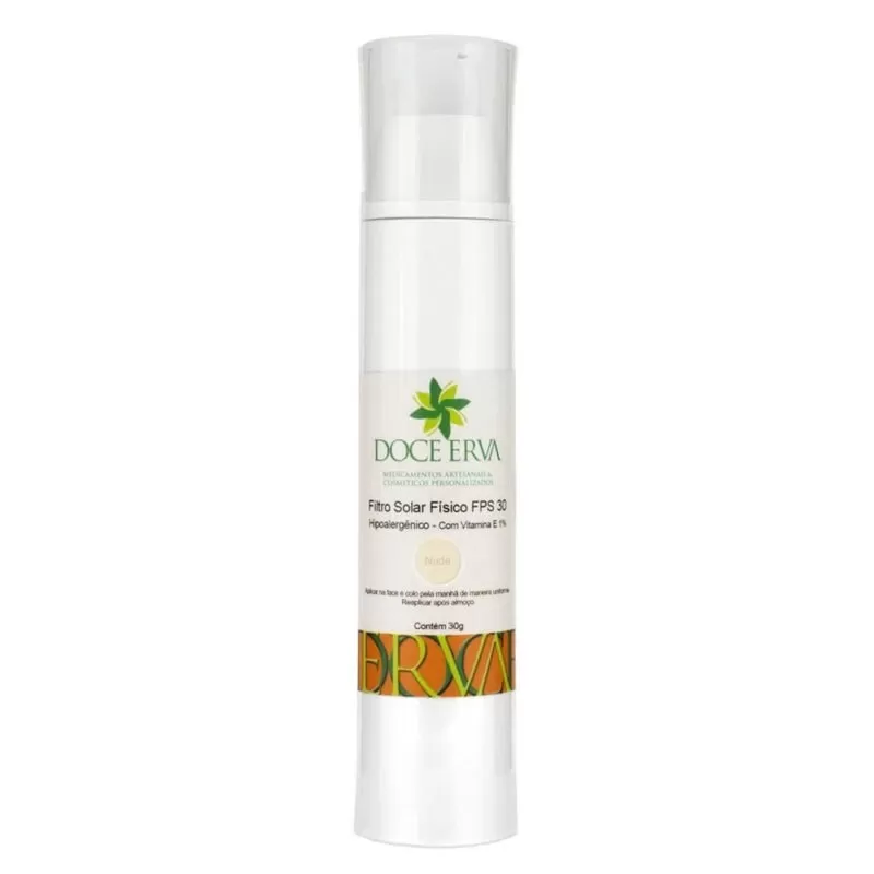 Filtro Solar Físico FPS 30 Hipoalergênico com cor - 50g - Nude