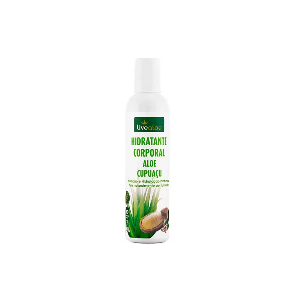 Hidratante corporal de Aloe e Cupuaçu Livealoe 200ml vegano