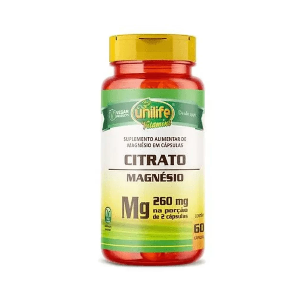 Citrato de Magnésio 260mg - 60 cápsulas - Unilife